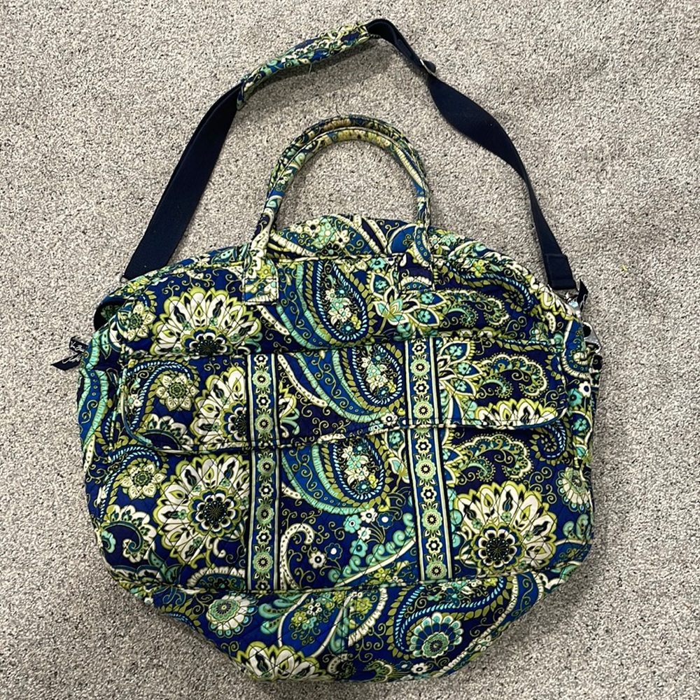 Vera Bradley Navy Blue Teal Floral Paisley Travel Bag